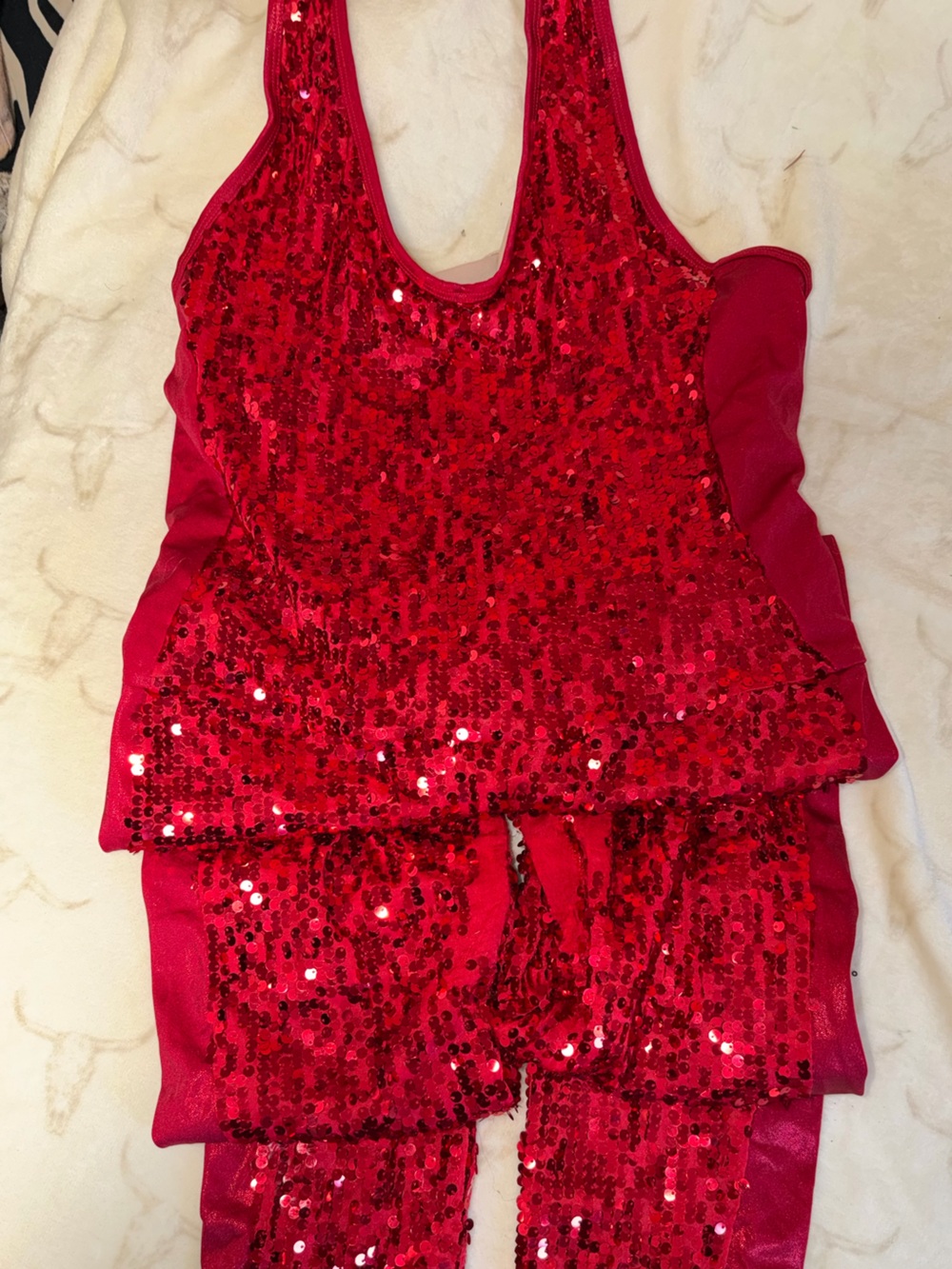 Balera XLA Red Sequin Dance Jumpsuit